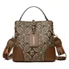 Bolso Cubo Retro Estampado Transfronterizo para Mujer 2025 Nuevo Estilo Simple y Versátil para Viajar Bolso de Hombro de Gran Capacidad Bolso Cruzado