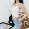 Nueva ropa interior de seda de hielo con espalda cruzada hueca, chaleco sexy con tirantes en la parte inferior, ropa exterior sin costuras con almohadilla para el pecho en la parte superior
