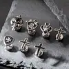 Pendientes de Acero Inoxidable con Forma de Cruz y Ángel para Hombre Lele Jewelry Moda Tendencia Europeos y Americanos Más Vendidos Estilo Punk Oscuro