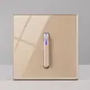 Fornecimento direto da fábrica tipo 86 interruptor de botão de reset tipo tecla de piano dourada embutido soquete painel de vidro temperado com luz LED