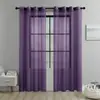 Cortinas para Ventana Temu Lavables de Color Sólido Perforadas de Poliéster Semi-Ocultantes Transfronterizas Más Vendidas en Stock para Dropshipping