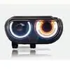 Adequado para Montagem de Farol Dodge Challenger 08-14 Hellcat Modificado LED Olho de Anjo Farol Xenon