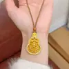 Nuevo método antiguo chino taladro de punta hueca calabaza dios de la riqueza colgante collar se puede abrir seis caracteres mantras cadena de suéter Buda para llevar