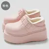Pantuflas de Algodón Impermeables para Mujer en Invierno Hogar Interior Forradas de Felpa Cálidas Calzado de Exterior Zapatos de Algodón Gruesos Antideslizantes con Talón de Bolsa para Mujer Al por Mayor