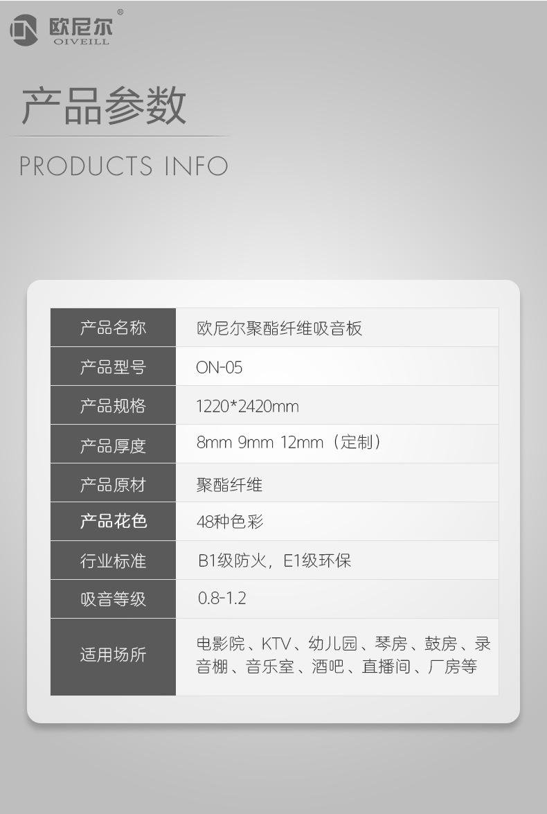 聚酯纤维吸音板参数