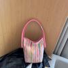 Bolso pequeño portátil de verano con rayas tejidas de colores para mujer, nuevo bolso cuadrado pequeño y sencillo de verano 2024, bolso cruzado de moda