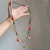 Collar de Cuentas de Colores Estilo Étnico Amor Cuerda Trenzada Marrón de Nicho de Gama Alta para Mujer Cadena Doble para Clavícula