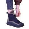 Botas de Cuero Cálidas Forradas de Polar, Botas de Algodón, Nuevas Botas de Nieve de Caña Alta con Suela Gruesa para Mamás Invierno 2026, Botines Ligeros de Suela Blanda