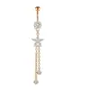 Em Estoque Amazon E-commerce Transfronteiriço Novo Produto Piercing de Umbigo Flor de Ameixa Cobre Incrustado Zircônia Piercing de Umbigo Joia Corporal