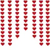 Suministros para Bodas Día de San Valentín Bandera de Amor de Fieltro Banner con Forma de Corazón No Tejido Cortina de Puerta de Corazón Rojo DIY Gratis