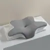 Almohada de espuma viscoelástica, almohada de soporte para la columna cervical, ayuda para dormir, almohada de tracción de rebote lento, almohada ergonómica multifuncional con forma de mariposa para dormir de lado
