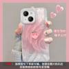 Adequado para Capa de Celular Apple 18Pm Verão Iphone16 Boneca Pêssego Suporte 17 Fio de Pena 15 Estilo High-End 14 Mulheres