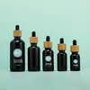 Frasco Conta-gotas Personalizado de 5/10/15/20ml com Tampa de Madeira Frasco de Vidro para Líquido Essencial de 30/50/100ml