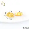 Cuentas Espaciadoras de Esmalte Dorado Estilo Antiguo de Alta Retención de Color, Cuentas Chinas con Agujero Pasante de Flor de Loto para Pulseras y Accesorios de Collar para Mujer