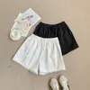 Pantalones casuales de pierna ancha, rectos, adelgazantes, sueltos y finos, con cintura elástica blanca y dobladillo de encaje para mujer