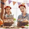 Tocados de Calavera y Rosa Halloween Transfronterizos Europeos y Americanos Tocados Negros Tocados Día de Muertos Disfraz de Halloween