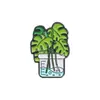 Broche de Planta em Vaso Desenho Animado Emblema de Metal Planta Verde Planta Cacto Decoração Bolsa Roupa Pingente