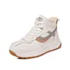 Zapatos Blancos de Caña Alta de Cuero Genuino para Mujer Otoño e Invierno 2025 Nuevos de Moda Ins Zapatos tipo 'Daddy' para Mujer Forrados de Felpa Casual Deportivos Zapatos Forrest Gump