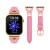 Adequado para Pulseira de Apple Watch S11Iwatch Pulseira de Couro com Borboleta Incrustada de Diamantes Pulseira de Smartwatch Moda