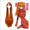 Peluca de seda de alta temperatura de 100 cm, de dibujos animados, para cosplay/naranja, naranja brillante, peluca larga recta universal