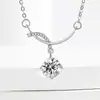 Estilo Luxo Leve Moda Sorriso Imitação Moissanita Colar Nicho Luxo Leve Moda Design Versátil Presente para Melhor Amigo ou Namorada