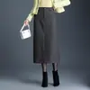 Falda Lápiz de Lana a Cuadros de Moda 2026, de Longitud Media para Mujer, Versátil para Otoño-Invierno, Gruesa, de Cintura Alta