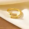 Anillo de Diseño de Cruz con Corazón de Pedrería y Goteo de Aceite Nuevo Estilo Coreano Estilo Ins, Anillo Abierto Ajustable para Mujer