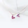 Nalan s925 colar de amor de prata moda coreana doce roxo diamante em forma de coração temperamento simples clavícula cadeia D4191