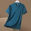 Nueva Camiseta de Manga Corta de Verano para Hombre, Camiseta Transparente de Seda Helada, Color Puro, Casual, Secado Rápido, Top, Camisa Polo para Jóvenes y Personas de Mediana Edad