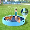 Piscina Dobrável de Borrifo d'Água para Pets em PVC Transfronteiriça, Piscina de Borrifo d'Água para Pets Anti-Risco e Antiderrapante para Pátio Externo e Gramado, Piscina de Brincadeiras Aquáticas