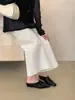 Meias Pantufas Femininas Estilo Europeu e Americano com Bico Quadrado Pequeno, Aumento de Altura Escondido, Moda para Uso Externo, Salto Grosso, Mules para Calçar