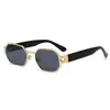 Gafas de Sol Poligonales con Montura Metálica Pequeña para Mujer, Moda Europea y Americana, Gafas de Sol de Gama Alta, Estilo Callejero Personalizado, Gafas de Protección Solar, Modernas