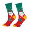 26 Calcetines Navideños Transfronterizos Nuevos de Papá Noel Sorpresa Festiva en Stock, Calcetines Divertidos de Media Caña de Moda al por Mayor de Fabricantes