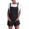 Overol de Verano Transfronterizo de Ebay con Bolsillos, Cintura Alta Mezcla de Algodón Casual Versátil Moda Patchwork Shorts