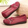 Novos Sapatos de Pano Velho Pequim, Sapatos Bordados de Malha de Verão, Sapatos Vermelhos de Sola Grossa para Mês Bissexto, Sapatos da Moda para Idosos e Mães