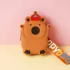 Cartera de Silicona de Capibara Llavero Infantil Bolsa de Almacenamiento Colgante Bolsa de Almacenamiento para Monedas