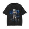 2025 nueva camiseta de manga corta de algodón retro americano de 240 g de Dragon Ball Wukong día estampado difuso lavado viejo