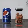 Frasco selado de vidro de borosilicato alto, frasco quadrado de aço inoxidável com tampa para armazenamento de grãos, frasco de chá transparente, frasco de açúcar