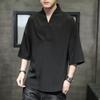 2025 nuevo verano hombres seda de hielo desordenado casual ropa china estilo chino talla grande tendencia retro camiseta de manga corta hombres