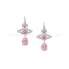 Pendientes Saturno Estilo Western de Alta Gama Serie Ismene Planeta Completo en Diamante Clásico Pendientes Estrella Lágrima de Sirena