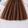 Vestido para Niñas Estilo Nuevo Europeo y Americano 2026 Malla de Manga Larga Vestido de Princesa para Niñas Mayores, Vestido de Venta Caliente de Otoño