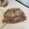 Gorro de peluche de celebridad de Internet japonesa, tejido de felpa, resistente al frío, cálido, de punto, para mujer, de lana combinable para otoño e invierno.