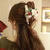 Horquilla de pelo con pinza de tiburón de alta gama para mujer, accesorio para el cabello con ambiente navideño (2024)