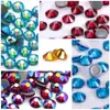 Rhinestones de Cristal de Vidrio de Espalda Plana Adhesivos Hot Melt de Fábrica Accesorios Navideños Coloridos para Ropa DIY