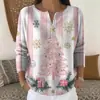Sudadera de Punto con Cuello en V, Botones y Mangas Largas, Estilo Nuevo Transfronterizo, Otoño e Invierno, Suéter con Estampado de Moda Personalizado para Mujer