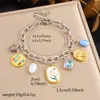 Moda Transfronteriza Nuevo Producto Tendencia Diseño Multielemento Accesorios Tulipán de Goteo de Aceite Luna Estrella Pulsera de Acero Inoxidable