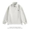 Sudadera Casual Holgada Pesada para Adolescentes Marca de Moda Americana oversize Cuello Bordado Media Cremallera Top Deportivo