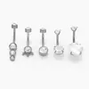 Moda europea y americana nuevo anillo para ombligo de acero inoxidable 316L incrustado con circonita clavo para ombligo joyería para piercing corporal