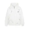 Sudadera con capucha tipo cárdigan de estilo americano con patrón de estrellas y pedrería para hombre y mujer, temporada de primavera, chaqueta con cremallera vintage lavada de alta gama para pareja