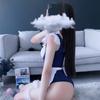 Atractivo y lindo traje de marinero maid maid privado con almohadilla en el pecho, bonito diseño de espalda descubierta con tiras cruzadas, traje de una pieza entrega